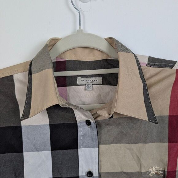 Burberry London | Classic Check Plaid Button Shirt XXL - Picture 7 of 8
